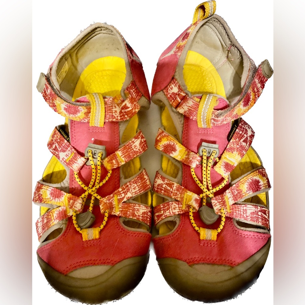 Keen Women's Pink and Yellow Waterproof Hiking Sandal Sz 7